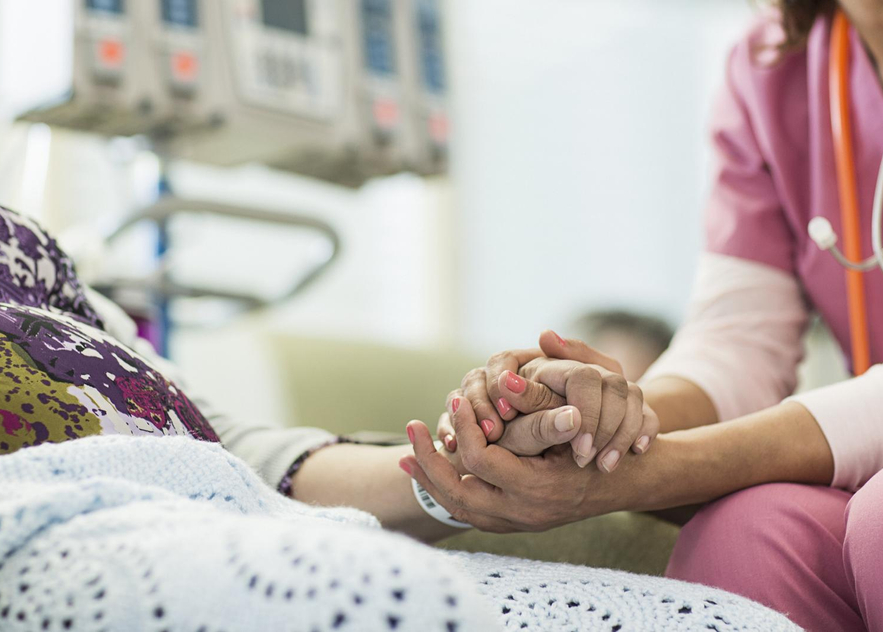 Cancer Patient with Nurse